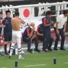 [名古屋戦2015A]ベンチでお着替え中のサンダサを激写